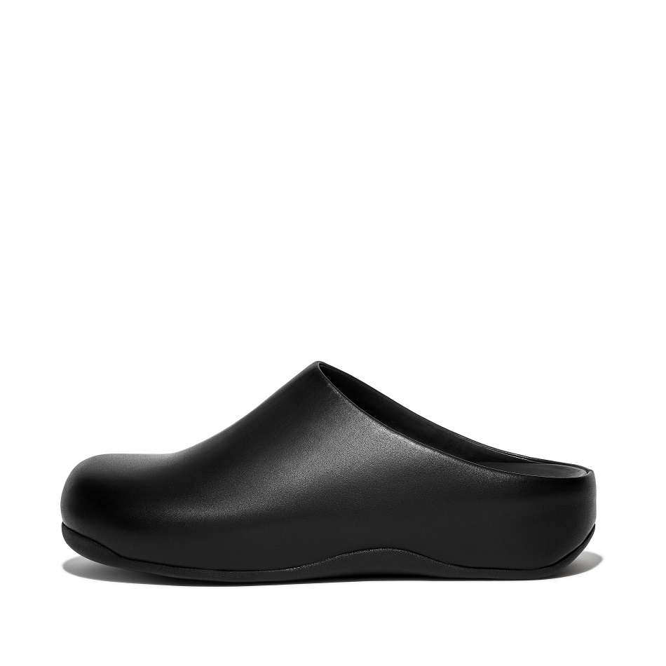 Fitflop SHUV Mens Leather Clogs Black [FIFLCASKU390] : Official Site ...